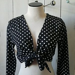 Black polka dot shrug
